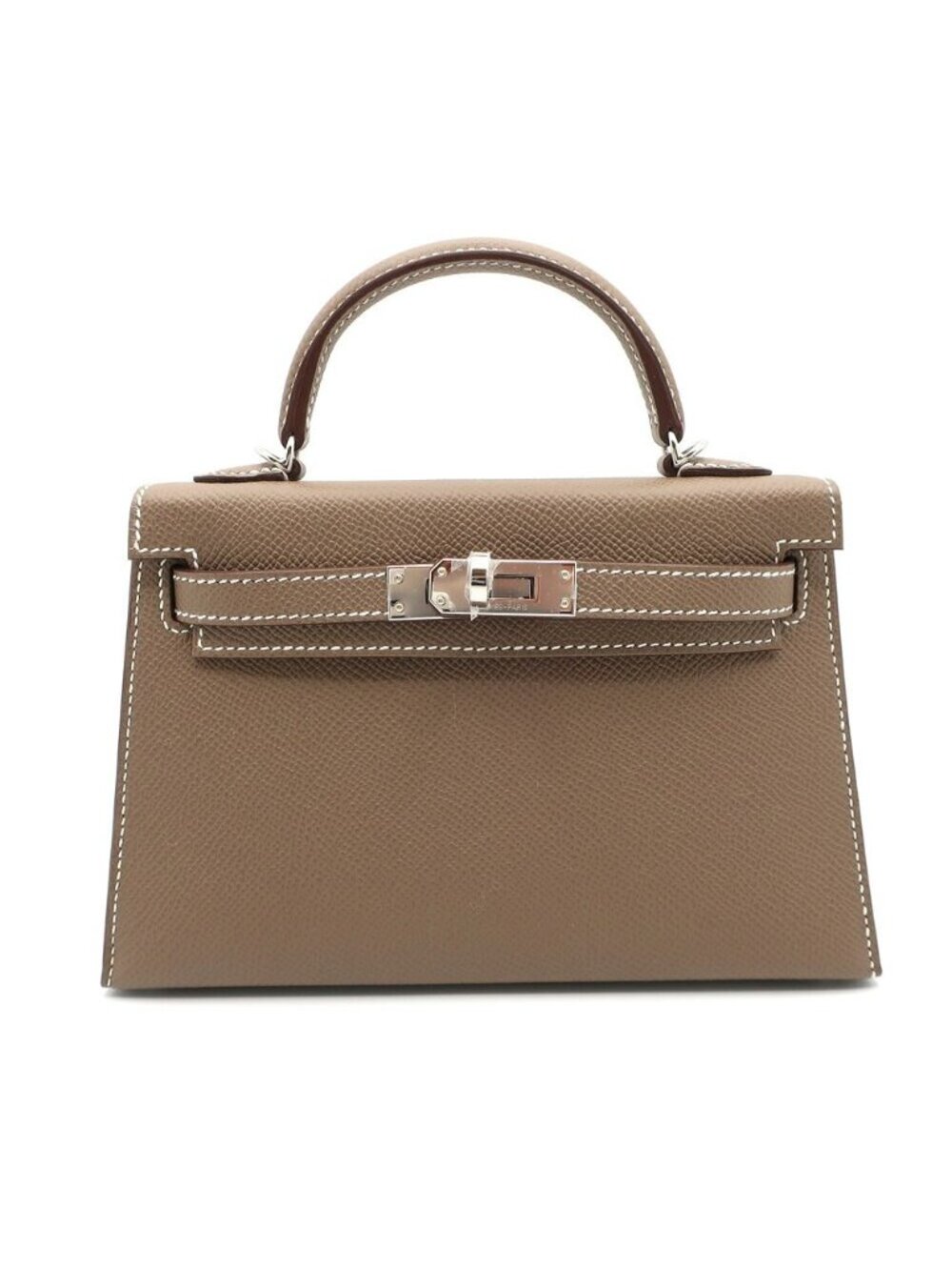 Hermes Heaven Kelly Mini Bag Etoupe Epsom Silver Hand